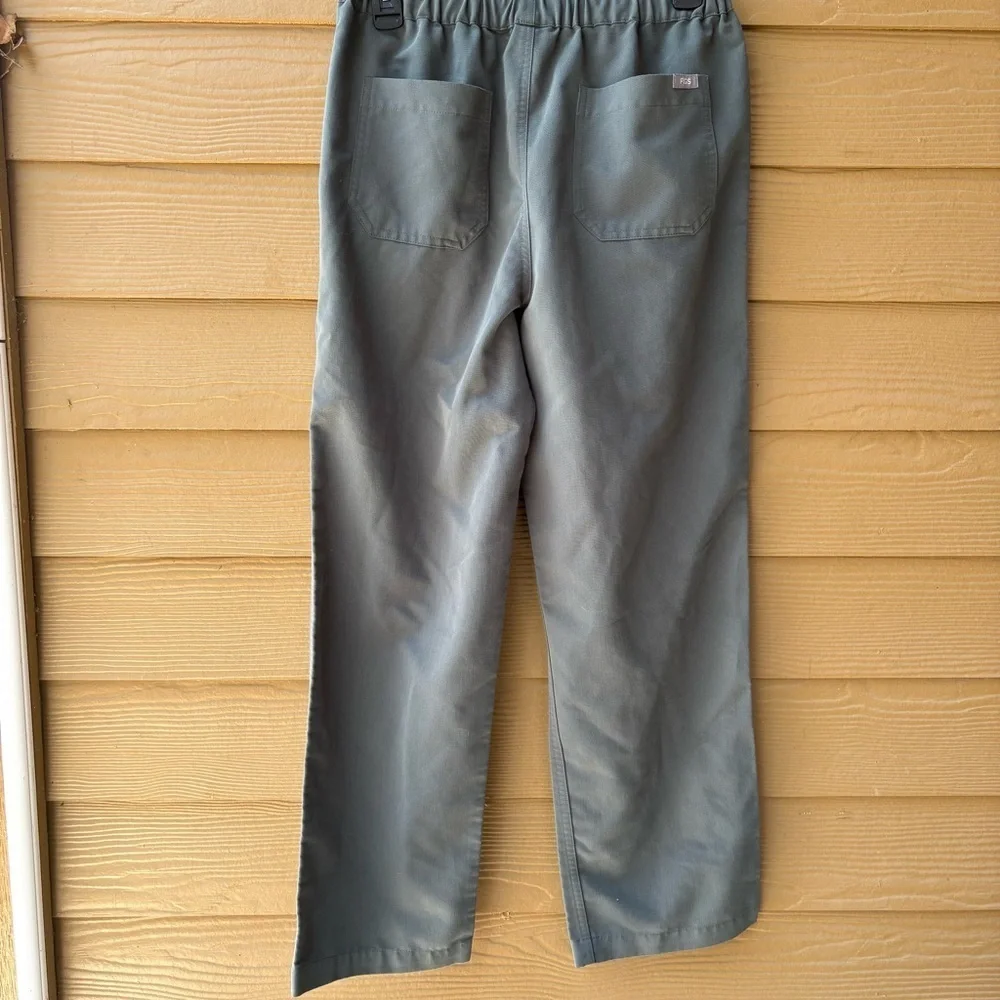 Figs Men's Gray Scrub Pants with Neon Drawstring